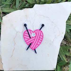 Pink knitted heart Sneaker Charm and roller skate charm