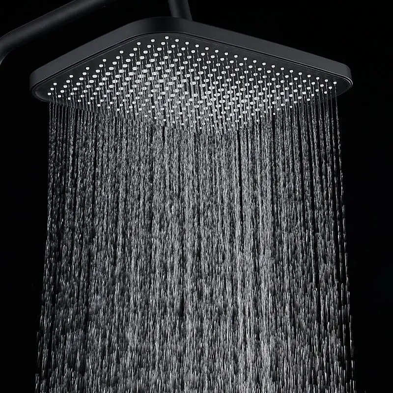 13 Inch High Pressure Square Shower Head, Shower Faucet Set Matte Black Shower System, 13 Inch