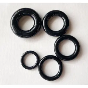 PAIR Black Acrylic Segment Rings Captive Bead CBR's Lightweight Body Jewelry