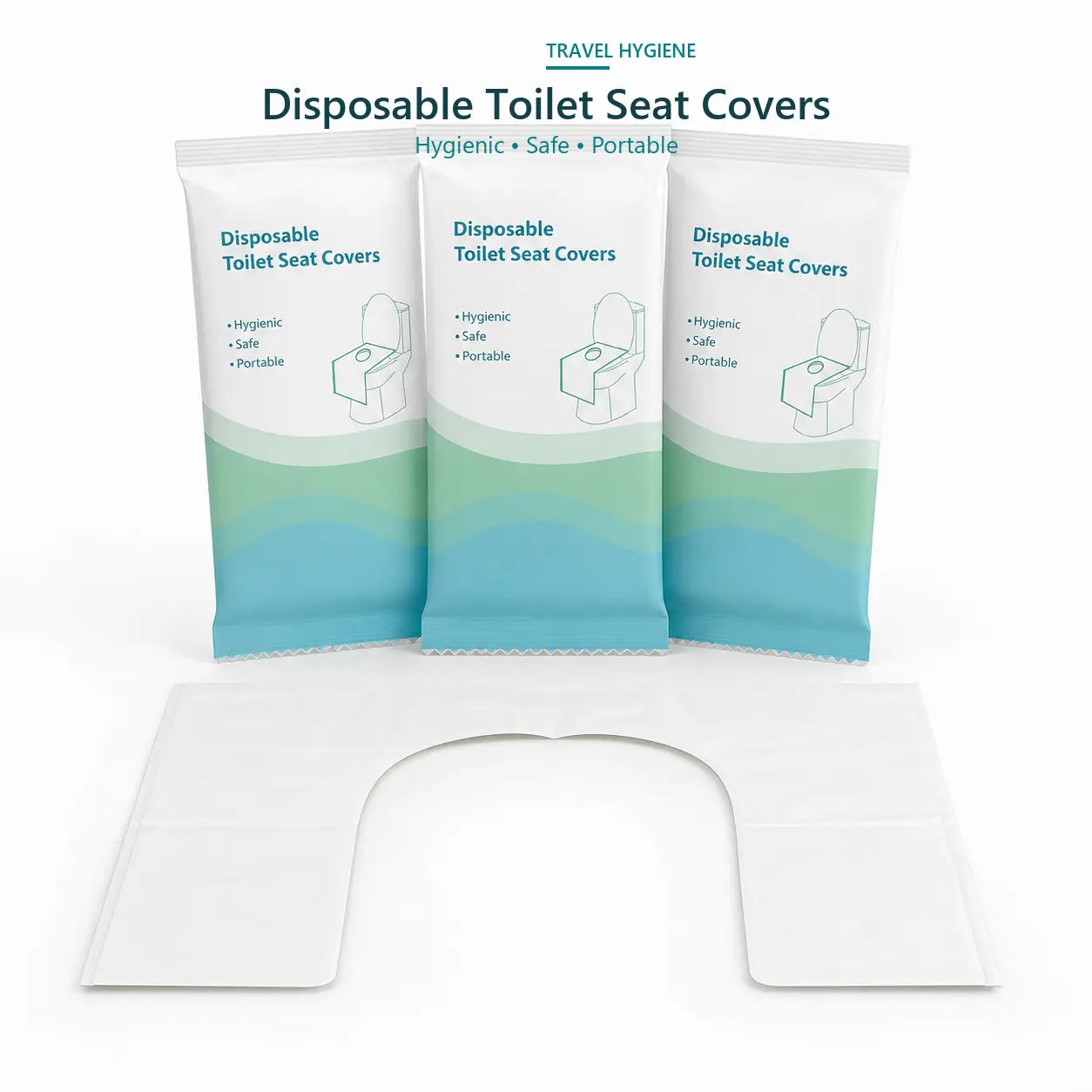 Disposable Toilet Seat Covers 10 Pack，16x24 Inch Waterproof Non-Slip Disposable Toilet Seat Cover for Travel, Public Toilet, Outdoors (Individual Package)