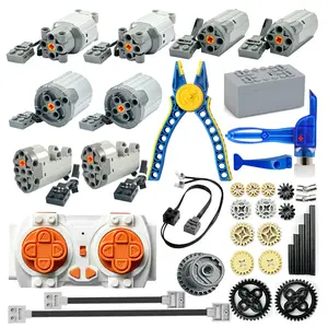 37in1 Motor Kit with Rechargeable Battery Accessories Lithium Battery Powered, Building Bricks Tools DIY Creative Toys Gift for Adults Kids, Construction Set smart brick sets