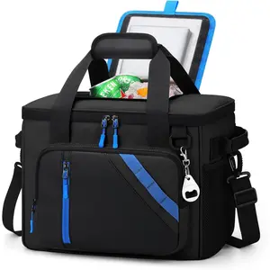Cooler Bag, 30 Cans Beach Cooler, Large Leakproof Insulated Soft Cooler with Bottle Opener, Ice Chest, Portable Collapsible Cooler for Travel, Camping, Shopping