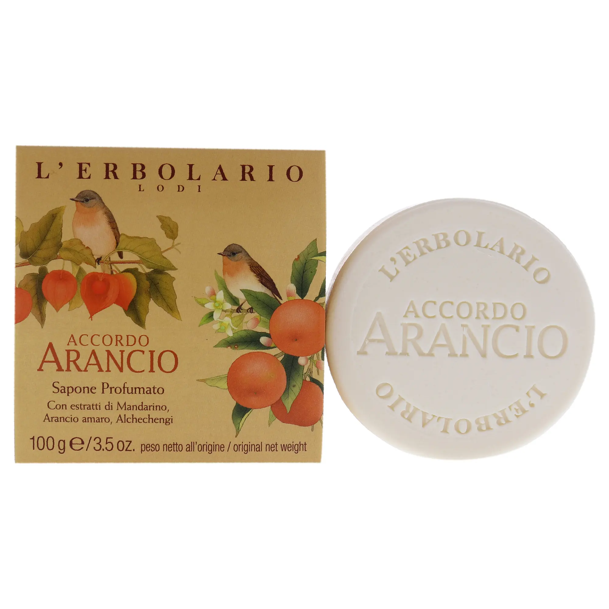 Accordo Arancio Perfumed Soap by LErbolario for Unisex - 3.5 oz Soap Accordo Arancio Perfumed Soap by LErbolario for Unisex - 3.5 oz Soap