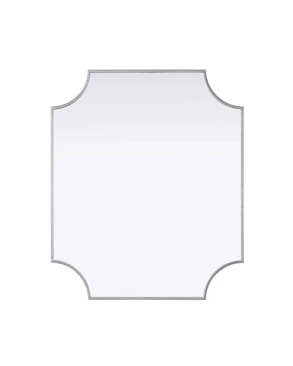 Elegant Kitchen & Bath MR3D3036SIL 30 x 36 in. Notched Metal Mirror, Silver