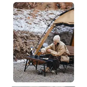 Naturehike Folding Aluminum Alloy IGT Table Camping Outdoor Multifunctional Portable Removable BBQ Grill Wood Picnic Fishing