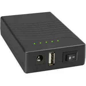 Rechargeable 12V 3000mAh Lithium ion Battery Pack for LED Strip, CCTV Camera and More, DC 12V/5V USB Dual Output External Battery Power Bank with Charger, Black