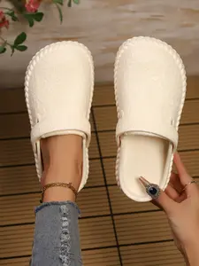 Trendy High Heel Chunky Platform Mules, Fashionable Anti-Slip Rubber Outdoor Shoes, Stylish Must-Have Open Toe Slides for Summer