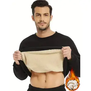 Men's Thermal Warm Sweater, Loose Long Sleeves, Ribbed Cuffs & Hem, Thick Winter Casual Wear for Men, Ideal for Cold Weather