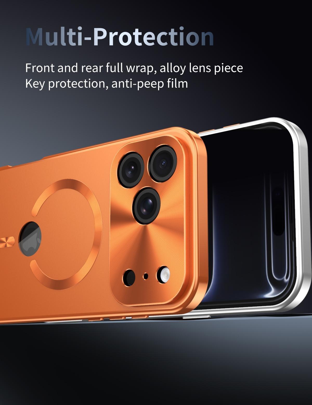 Platic Back [Not All Metal  PC Back] Metal Frame, ip 17 Pro Max CaseFull Coverage Privacy Screen Lens Protection Magnetic TPU Back International Warranty Phone Cases phone case 17 pro max
