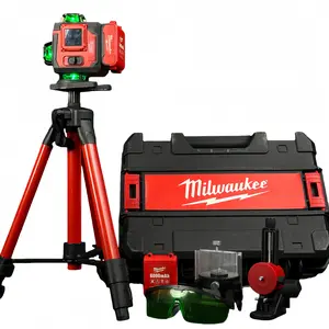 Milwaukee Green Laser Box Level Set  For Construction Layout And Alignment Professional Measuring Tool kit