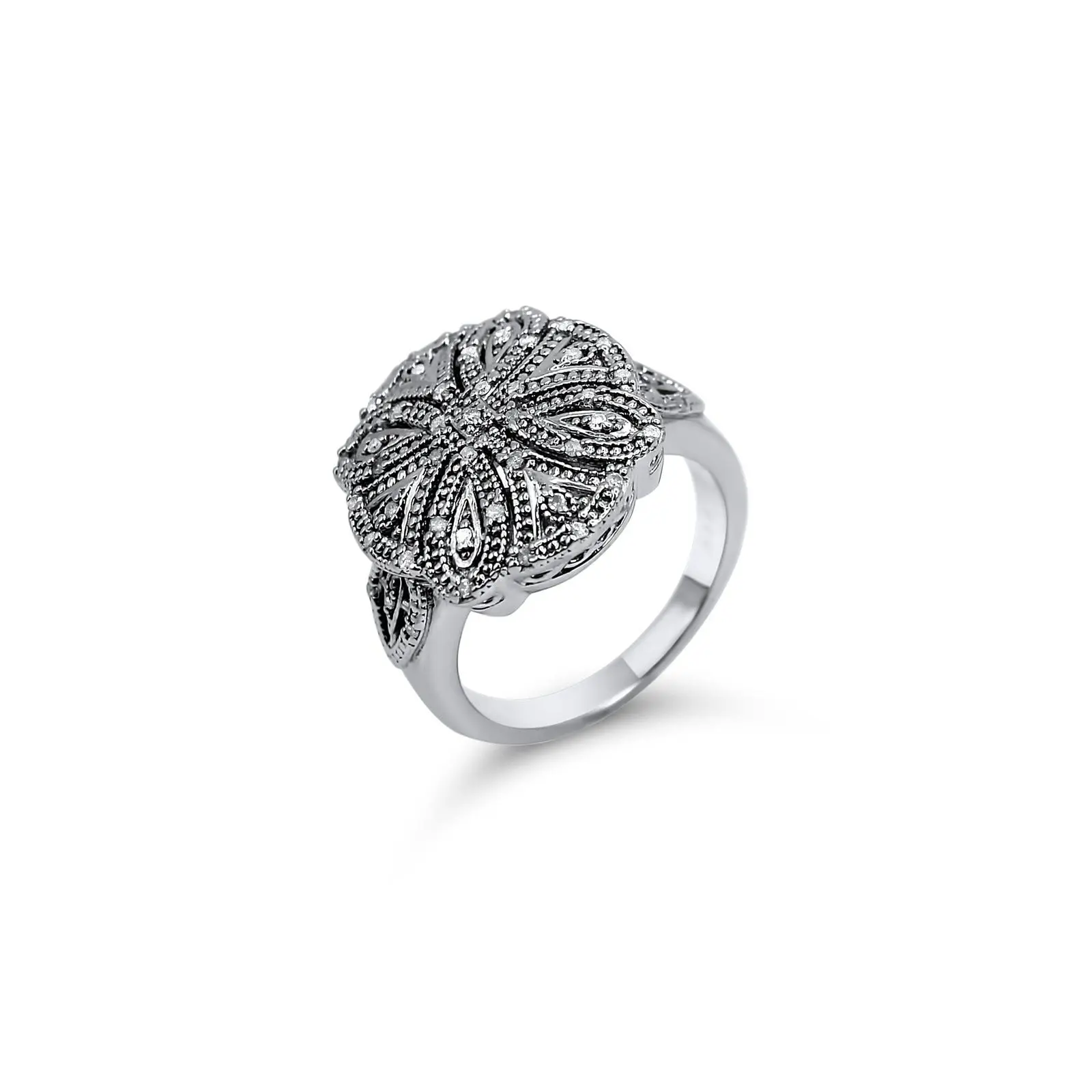 Diamonds Ring 925 Silver •Big Diamond Ring •Silver Diamond Ring for Woman •Birthday Gift •Cocktail Diamond Ring