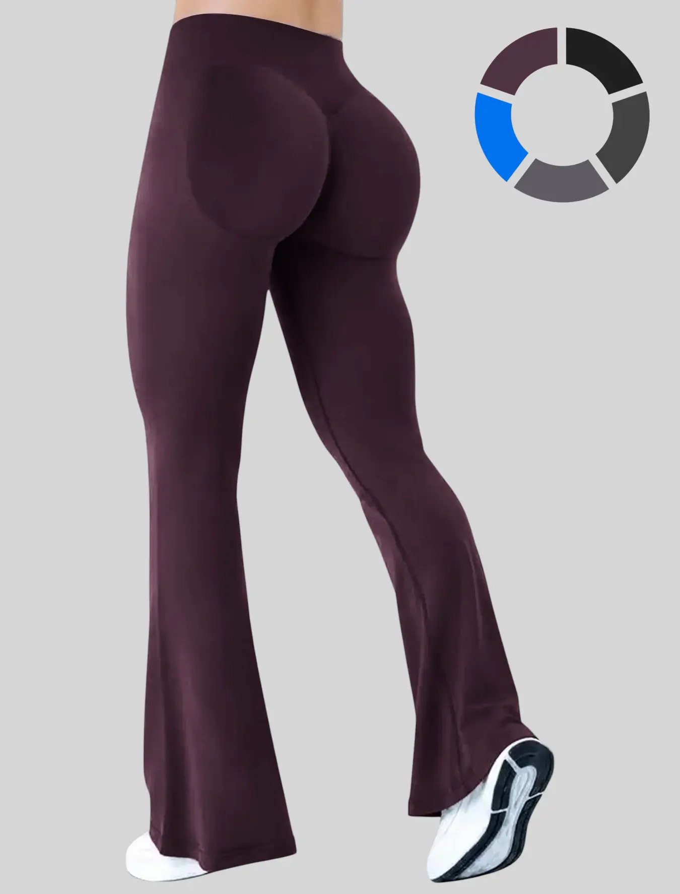 CharaTide Women's Seamless Scrunch Flare Leggings High Waisted Butt Lifting Yoga Pants Impact Glute Enhancing Contour Flared Workout Tights Tummy Control Bootcut Activewear Trousers Soft Buttery Compression Athletic Gym Fitness Outfits