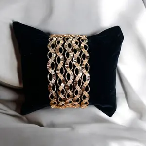 Al Nablus 21k pleated gold 5 bangles bracelet