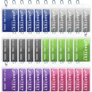 Pack of 30 Cooling Towels 40"*12" Bulk Neck Cool Towel Cold Towel for Neck and Face Cooling Rags Sports Towel for Hot Weather Running Soccer Yoga Gym Golf
