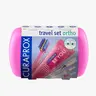 CURAPROX Ortho Travel Set Pink Oral Care with Toothbrush and Toothpaste for Daily Use