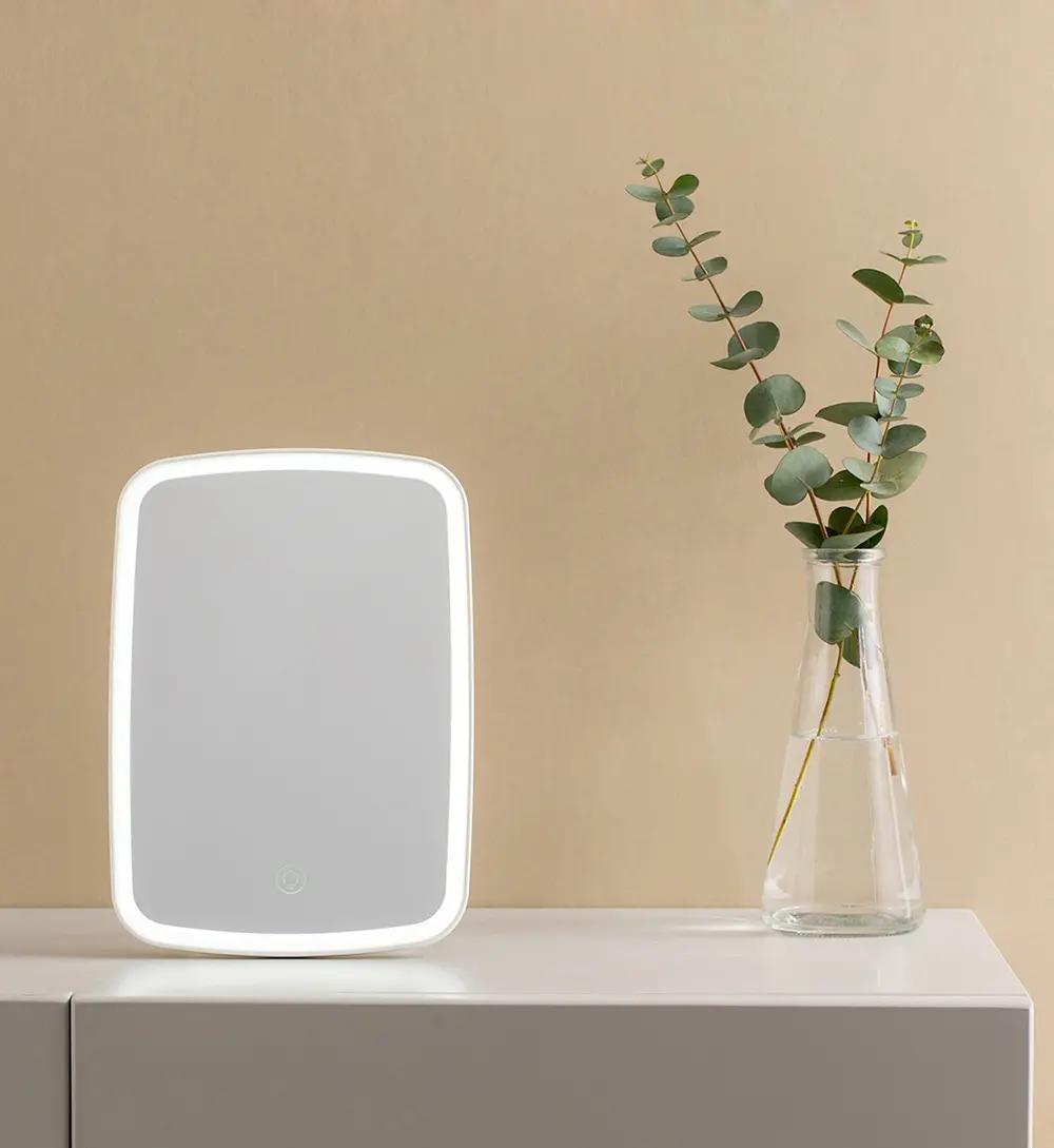 Jordan judy LED makeup mirror Monochrome/Tri Color Intelligent portable desktop led light rechargeable folding light mirror