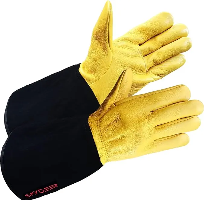 SKYDEER Full Grain Deerskin Leather Gloves for Men and Women, Extra Soft and Hands Protection, 3D Ergonomic Design