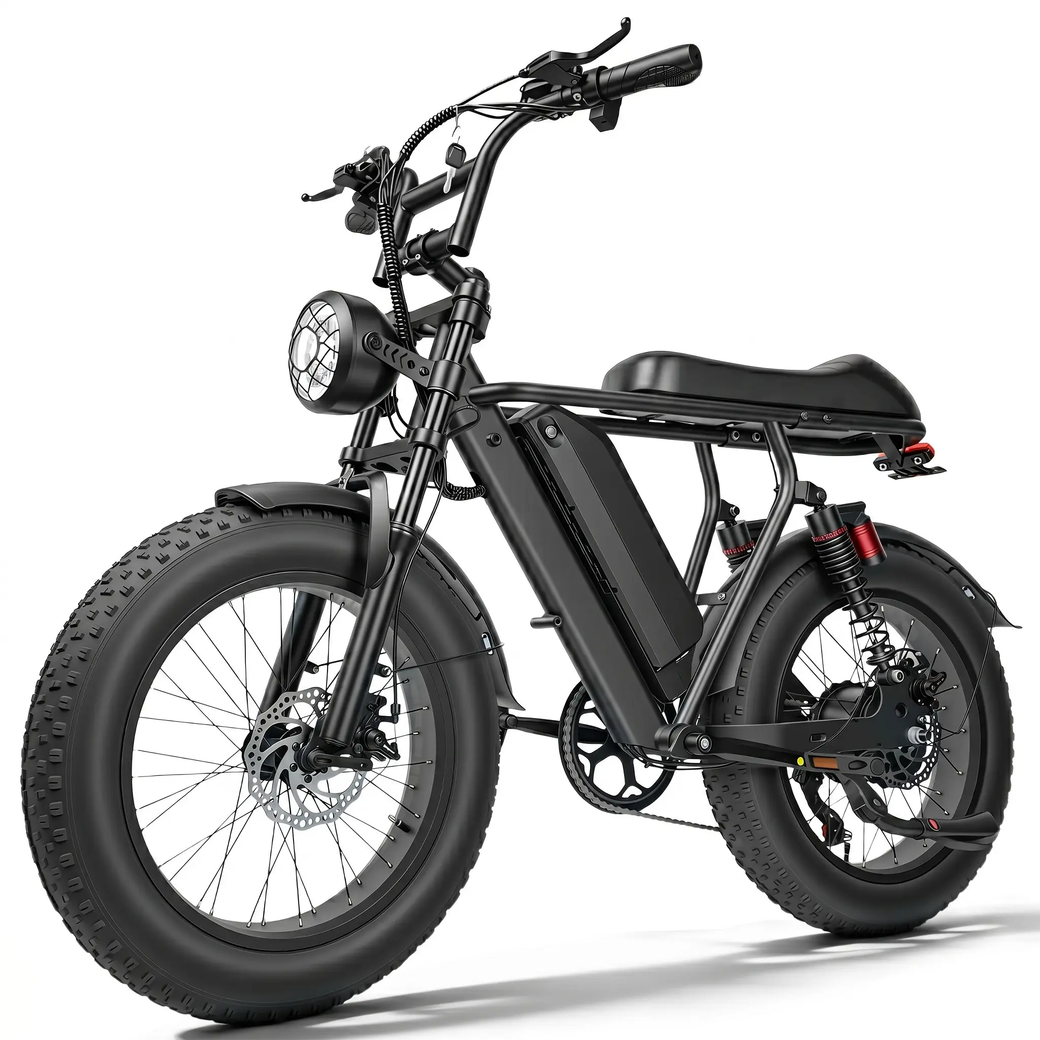 Electric Bike for Adults, 1500W Peak Motor, 48V 18Ah Removable Battery, Fat Tire All-Terrain Design, 28 MPH, 40–50 Miles Range, Full Suspension