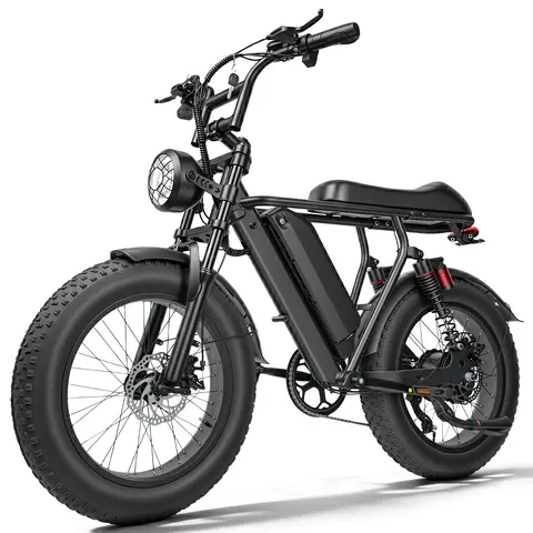 Adult Electric Bike with 1500W Peak Motor, 48V 18Ah Removable Battery, 20×4 Inch Fat Tires, All-Terrain Design, 28 MPH Speed, 40-50 Mi Range, Full Suspension, Bike Seat, LED Light, 400 Lb Capacity, 12 Months Warranty, Commuting Ebike