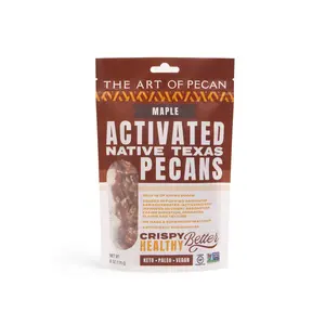 The Art of Pecan Activated Native Texas Pecans Maple Crispy Butterly Better 6 oz Resealable Pouch Keto Paleo Vegan Snack with Organic Maple Sugar & Sea Salt