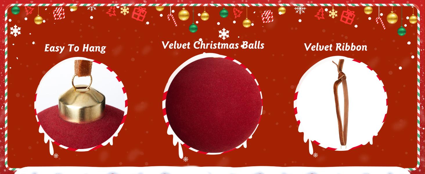 Brightown 15 Pcs Red Velvet Christmas Valentines Balls, 3.15 Inch Velvet Ornaments for Christmas Tree, Christma Tree Flocked Ornaments Balls for Family Holiday Wedding Party Xmas Hanging Decoration Brightown 15 Pcs Red Velvet Christmas Valentines Balls, 3.15 Inch Velvet Ornaments for Christmas Tree, Christma Tree Flocked Ornaments Balls for Family Holiday Wedding Party Xmas Hanging Decoration
