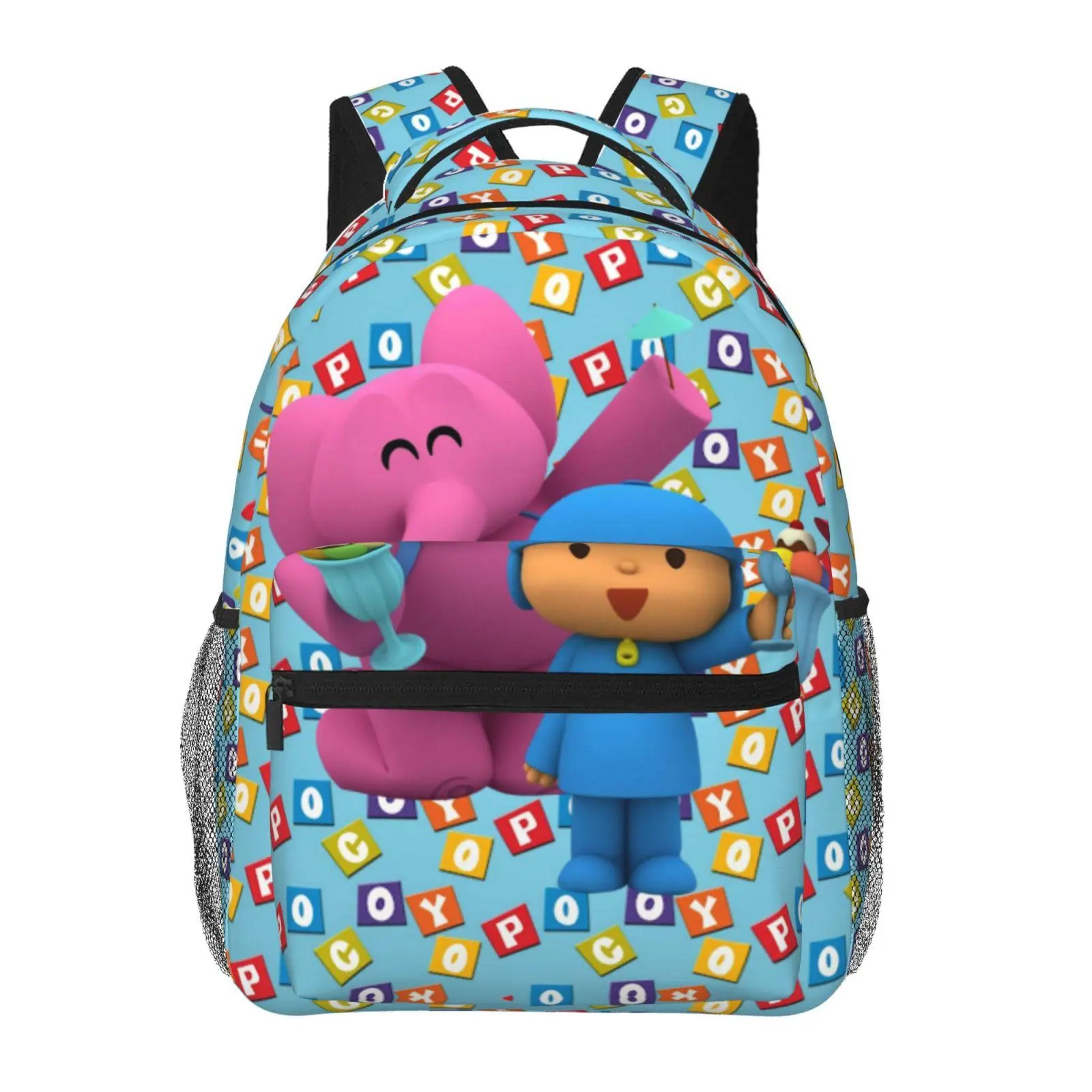 Pocoyo Kids School Backpack Pocoyo cartoon Lightweight Student Bookbag Pocoyo kids show Back to School Gift, Suitable for Multiple Age Groups