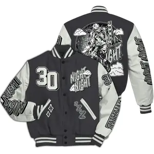 Fear 4s Varsity Jacket - Seeya Skeleton All Over Print Letterman Jackets, gift for woman