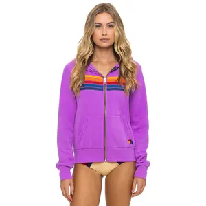 5 STRIPE HOODIE - NEON PURPLE