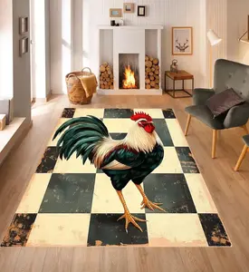 Farm Decor Rug, Rooster Rug, Rooster Floor Art, 3D Rooster Rug, Rustic Area Rug, Decor Rug, Gift For Him Her, Modern Farm Rug,Elegance Decor