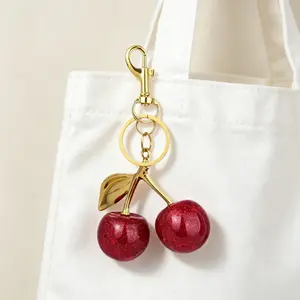 Cute Cherry Design Bag Charm, Purse Charm, Fashionable Bag Decoration for Women, Trendy Keychain As Birthday Gift Option, Fashion Bag Charms,