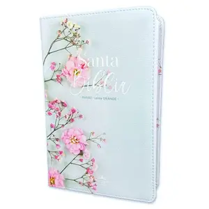 Biblia Letra Grande 12 puntos para Mujer RV1960 imit. piel turquesa floral