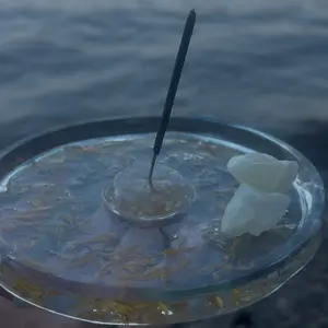 Handmade incense holder with resin and crystal