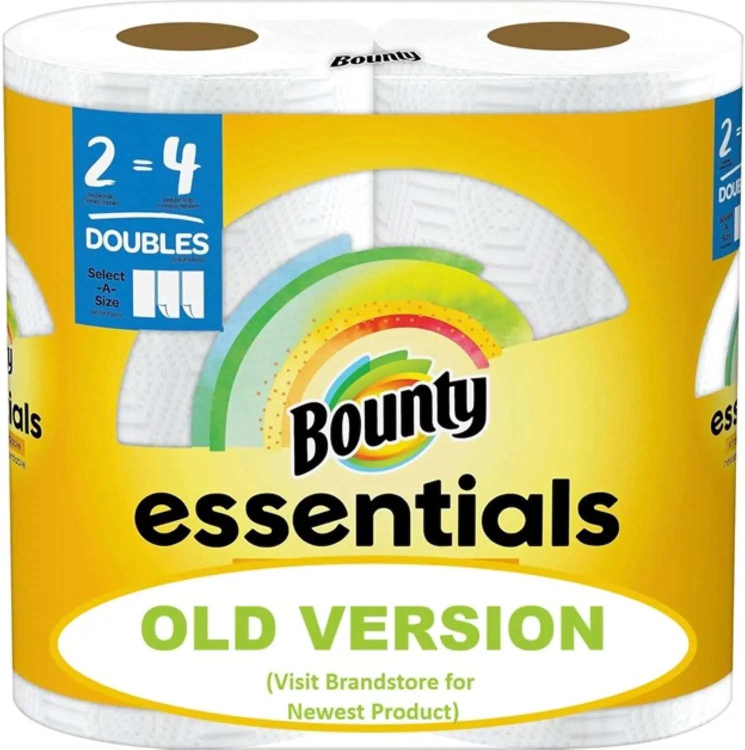 Bounty Essentials Select-A-Size Paper Towels, White, 2 Triple Rolls = 6 Regular Rolls (Packaging May Vary)