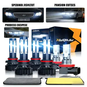 6Pcs 9005 9006 H11 LED Bulbs Combo for Toyota Corolla 2009-2013, 26000LM 6000K Daylight White IP68 Waterproof, High/Low Beam and Fog Light Replacement, Pack of 6 Canbus Ready