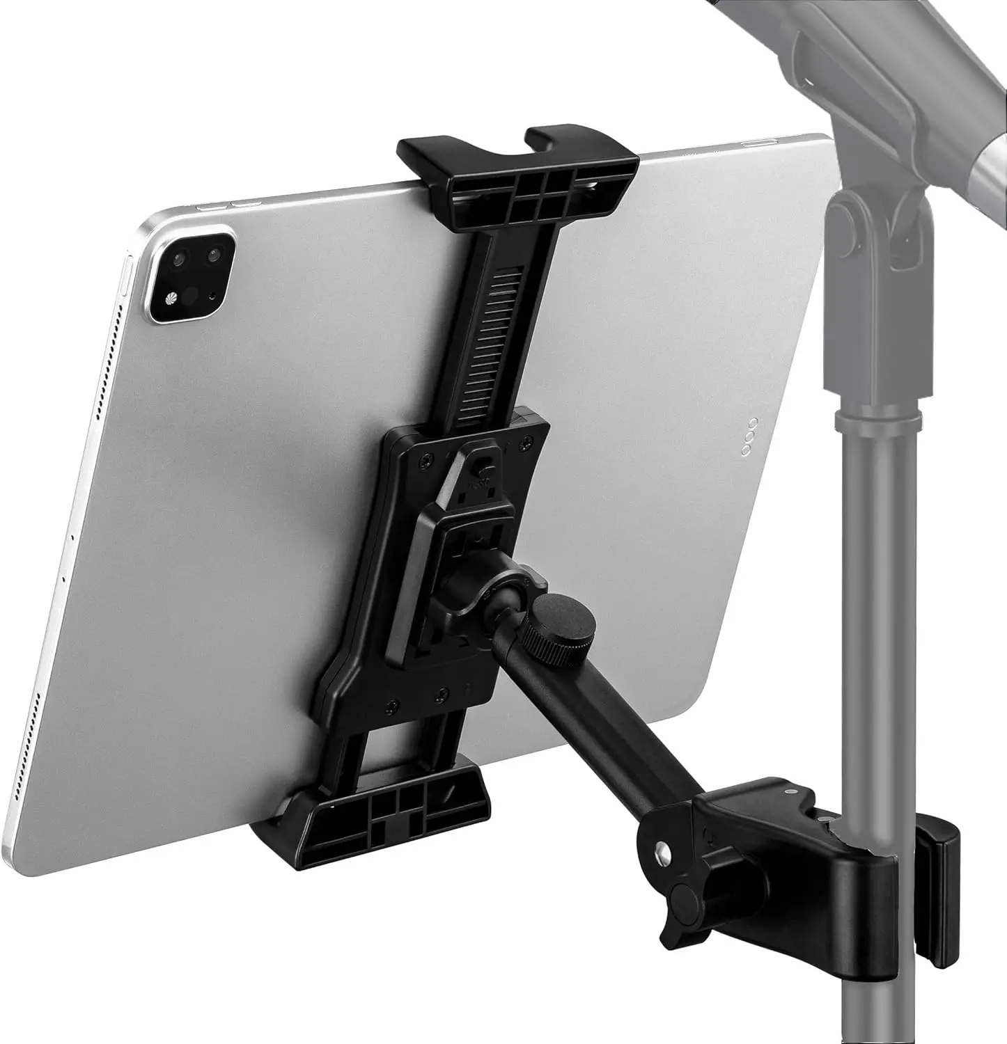 Tablet Mount Holder for Mic Stand, Adjustable Microphone Music Stand iPad  Holder, Compatible with Kindle, Android,  4.7 to 13.5-inch Tablets & Smartphones (L)