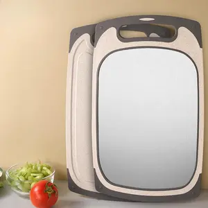 Stainless Steel Chopping Board with Knife Sharpener, 1 Count Double Sided Chopping Board, Kitchen Cutting Board, Kitchen Accessories