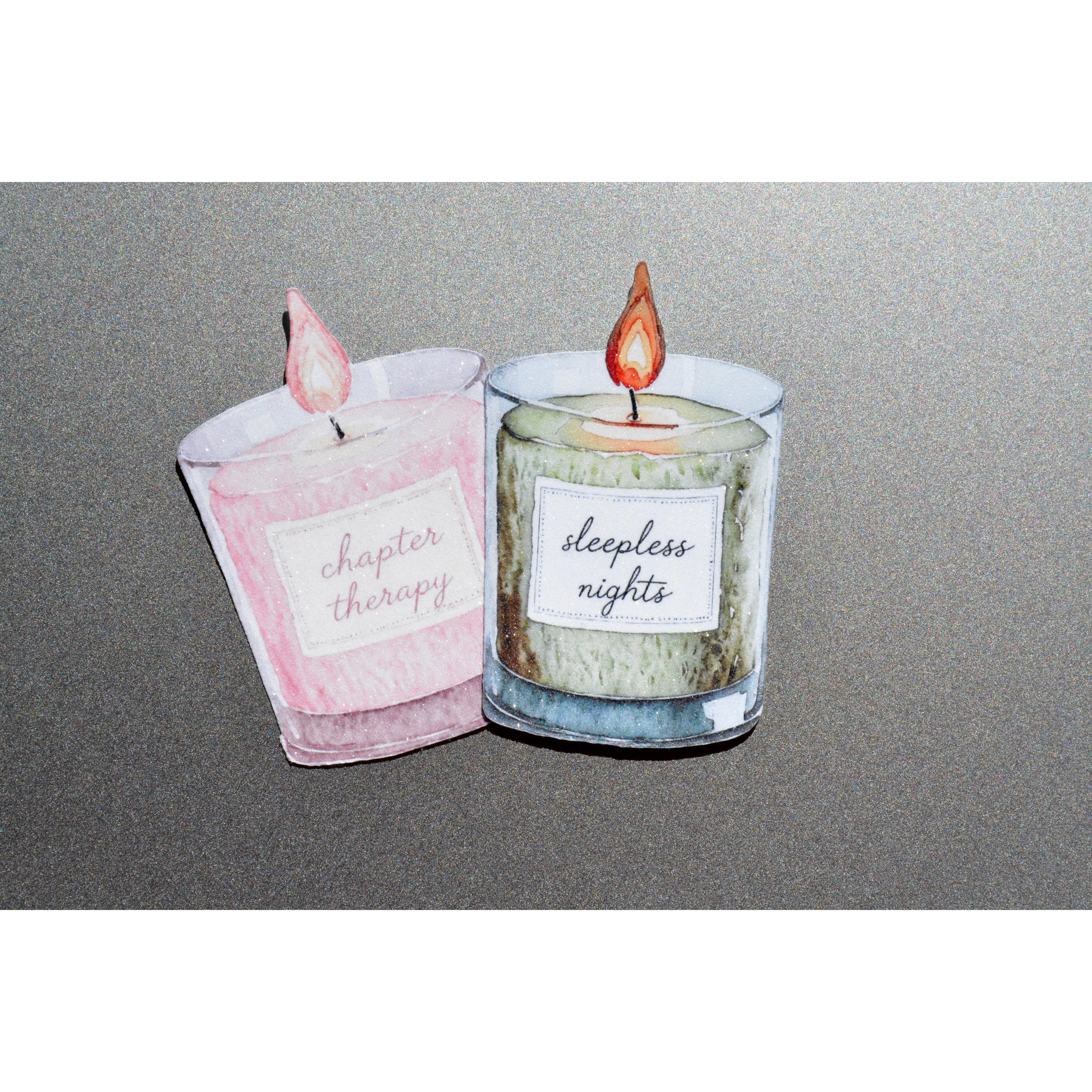 Bookish Candle Sticker Bundle | Holographic Vinyl Stickers (Set of 2)