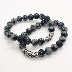Snowflake Obsidian Bracelet