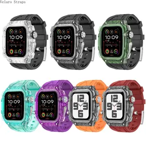 Supercar Style Transparent All-In-One Band for Apple Watch, Rugged Protective Strap for Series 6–9/Ultra/SE (44–45mm)