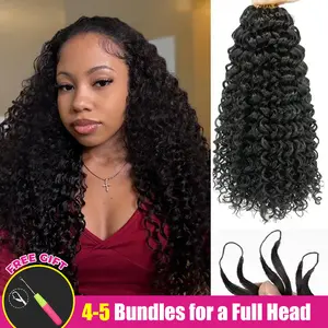 ISEE HAIR Crochet Hair Water Wave Human Hair Extensions Miracle Knots Pre-Separated 50g/Pack (32-38 Strands Per Pack）– Knotless Boho Braids, 4-5 Packs for Full Head, Protective Hairstyles For Black Women Vacation Hair #Summervibes#ISEECrochetNewArrivals
