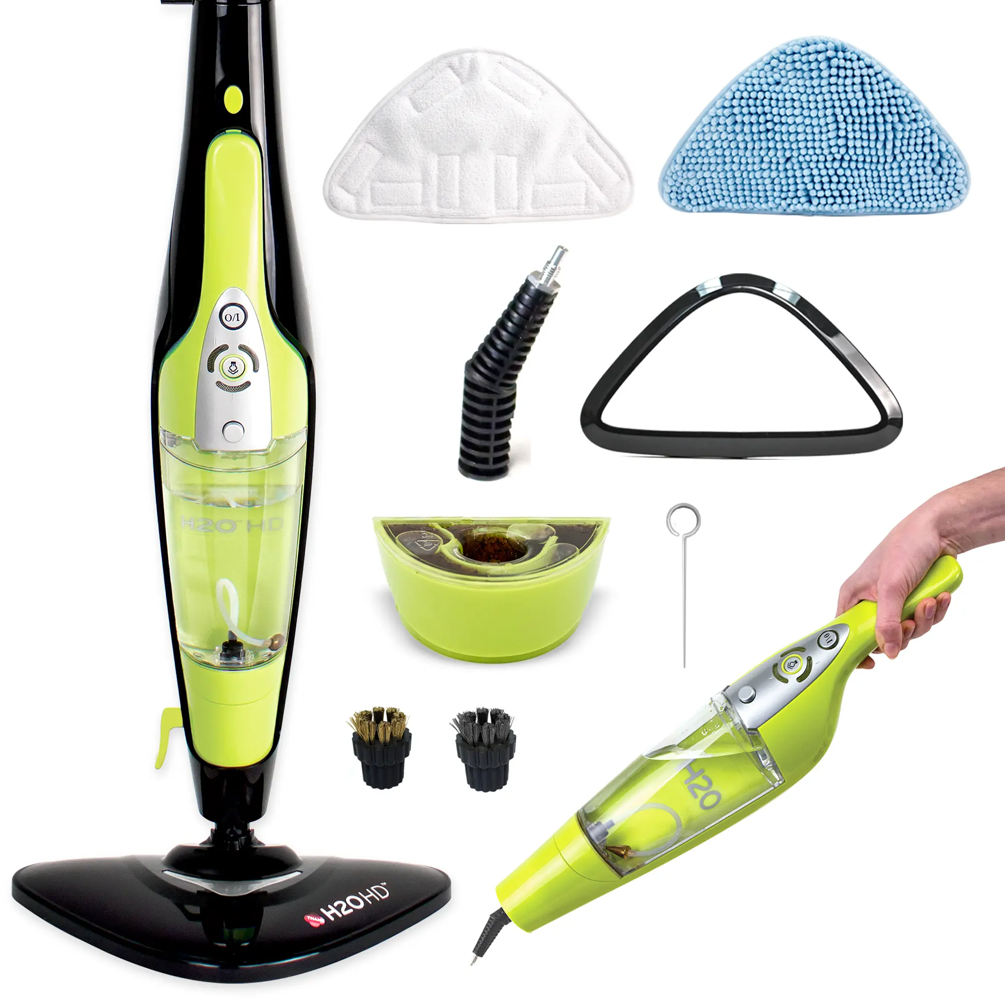 H2O HD Steam Mop and Handheld Steam Cleaner For Floor Cleaning, Hardwood Floors, Grout Cleaner, Upholstery Cleaner, Tiles and Carpets