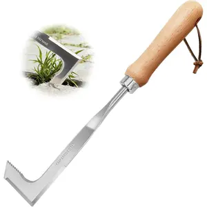 Crack Weeder, Stainless Steel Crevice Weeding Tool, L-Shaped Side-Walk Weed Puller Spatula, Efficient Manual Weeder for Sidewalk, Paver, Narrow and Wall Gaps