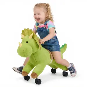 【DealsForYouDays】VEVOR Cute Ride On Dinosaur Toy for Toddlers Ages 3+, No Battery Required, Lifelike Dinosaur Roars, 360-Degree Flexible Smooth Wheels, Soft Seat, 88 lbs Max Load, Responsive Steering, Simple Assembly (Ideal for Birthdays)