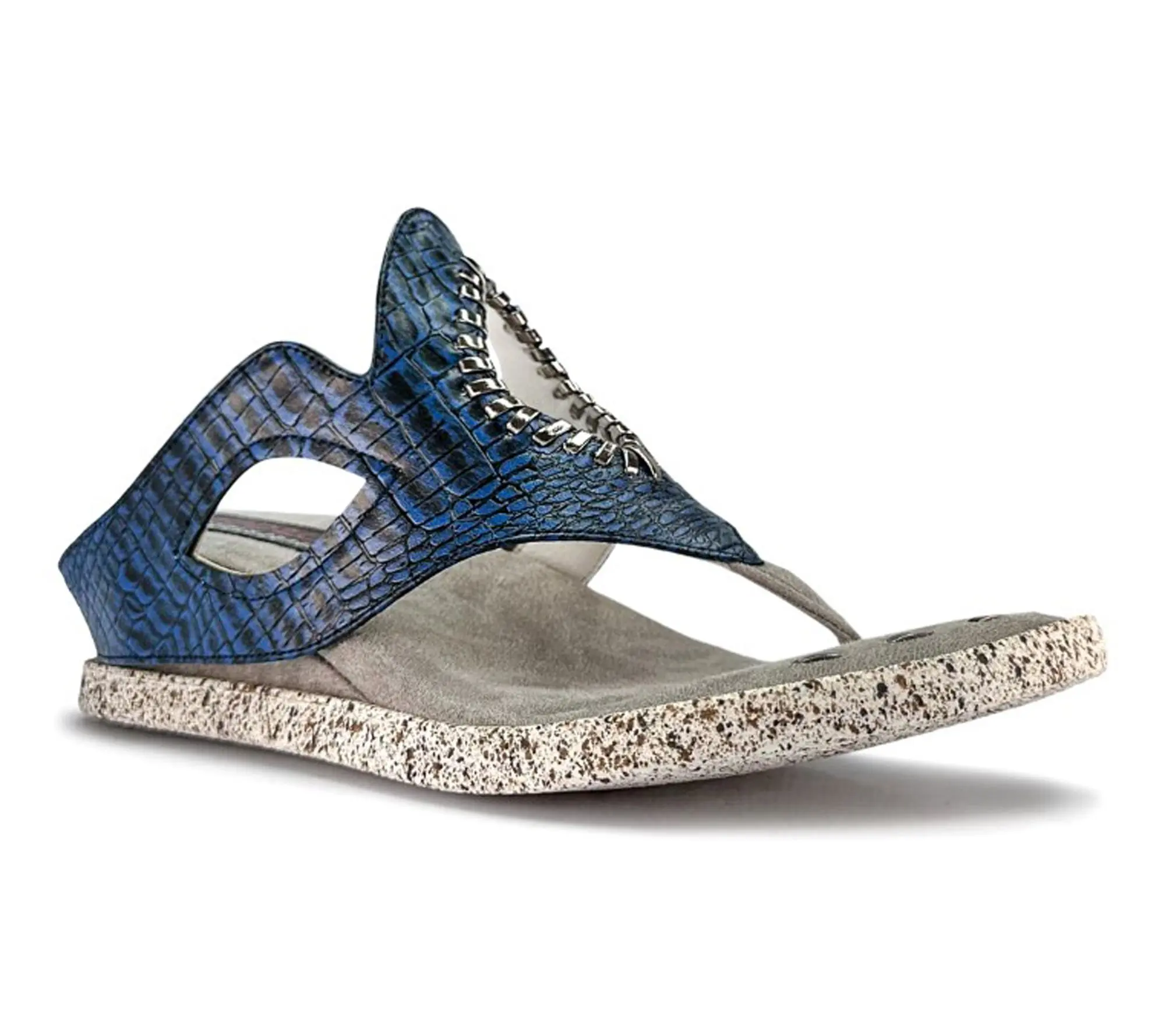 Modzori Lirah Reversible Wedge Sandal - Navy Flips to White