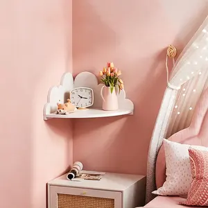 Nordic Style Wall Shelf Decor, Cloud-Shaped Hanging Storage, Creative Kids Room Organizer, Bedroom Corner Shelf, Bedside Triangle Storage Cabinet