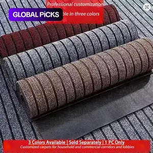 Polyester classic striped kitchen floor mat door carpet, durable area rugs, close to the ground, non-slip and anti-fouling, strong adsorption #GLOBAL PICKS