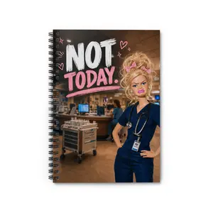 Funny Nurse Spiral Notebook | "Not today" Nurse Journal | Nursing Student Gift | RN Notebook | Burnout Humor Stationery | Nurse Appreciation Gift