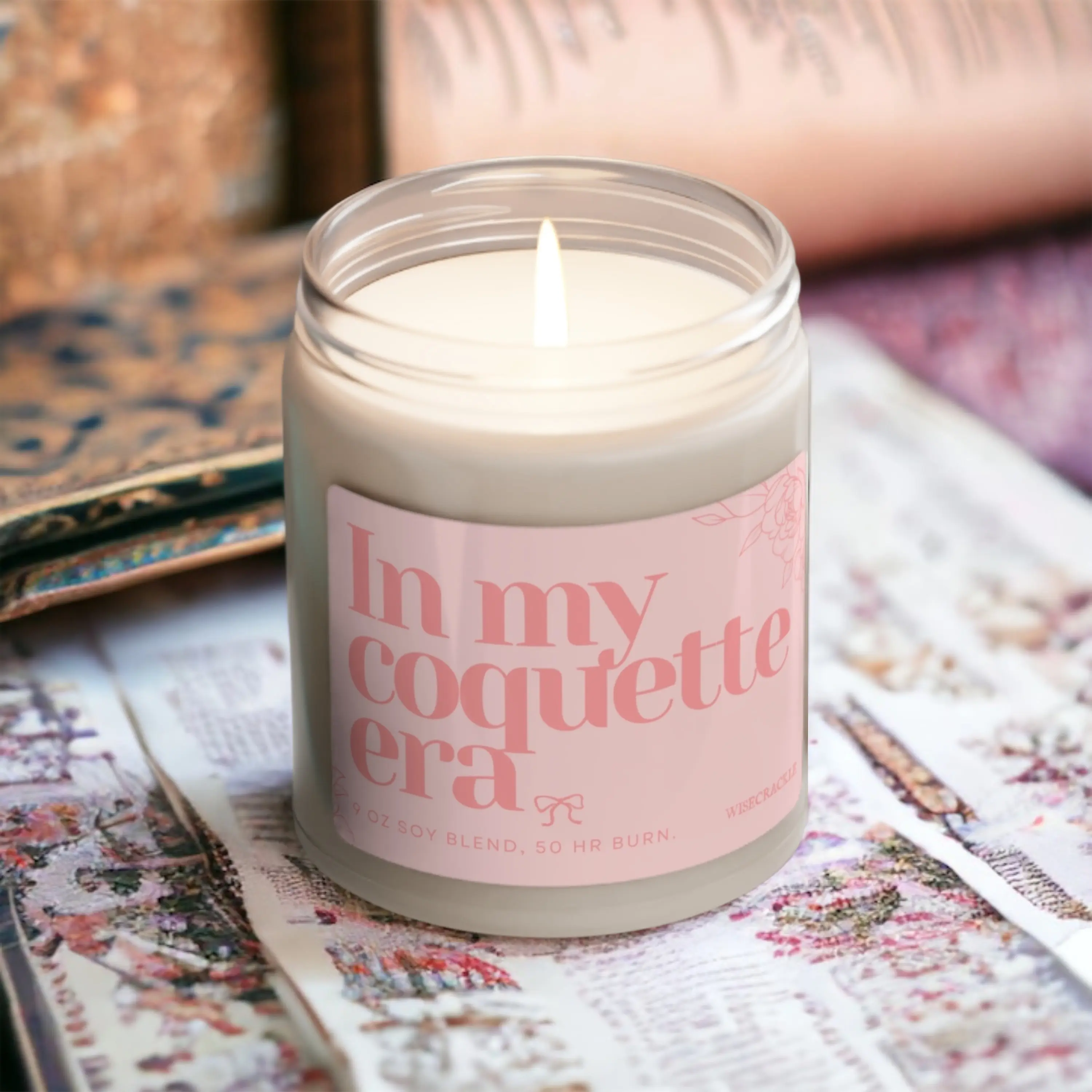 Coquette Room Decor Candle: Cute Aesthetics with Indie Charm in a Nontoxic Candle, Light Academia with Costal Cowgirl touch, Gift for Her