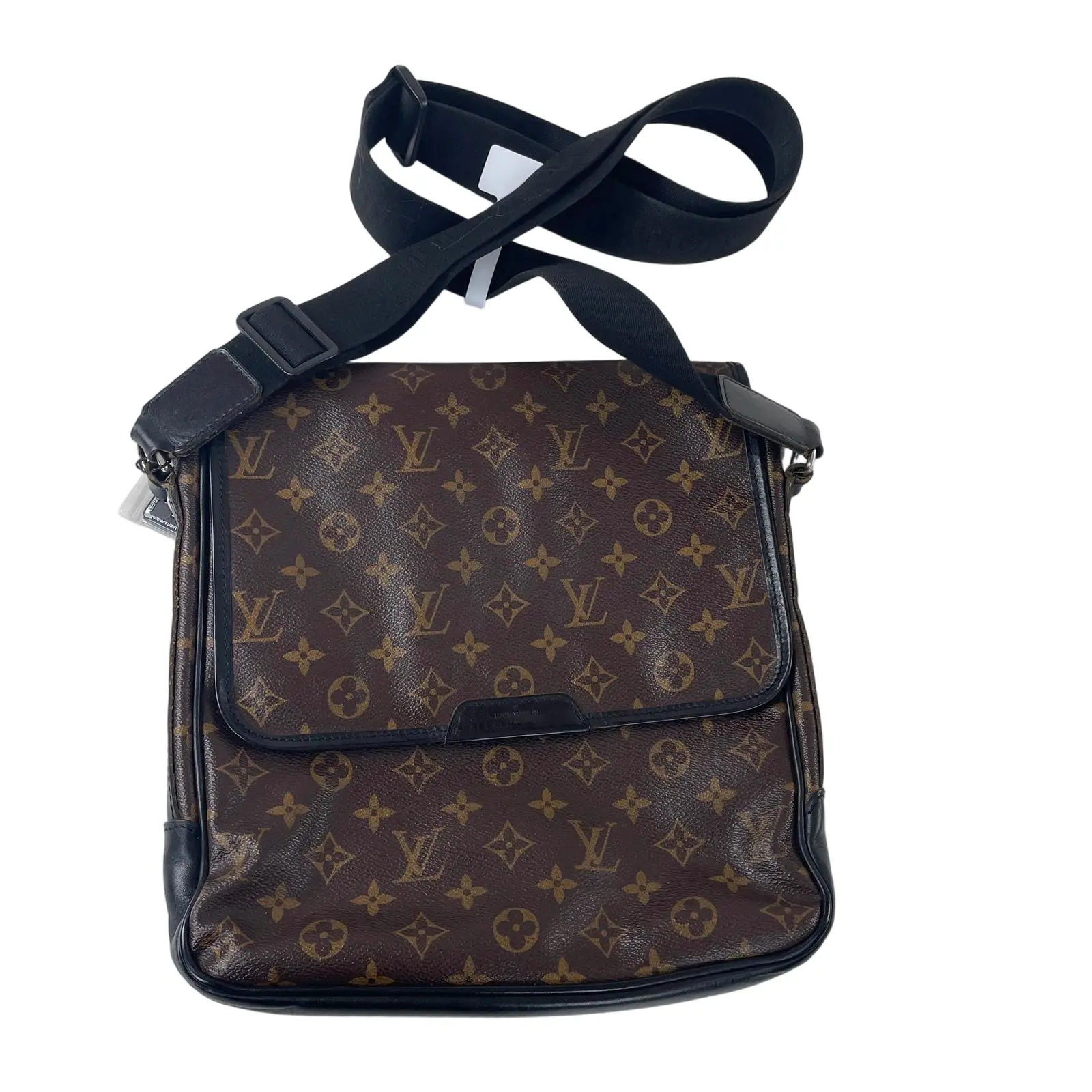 Pre-owned Louis Vuitton CANVAS Crossbody Bags Monogram Macassar Bass MM with charm