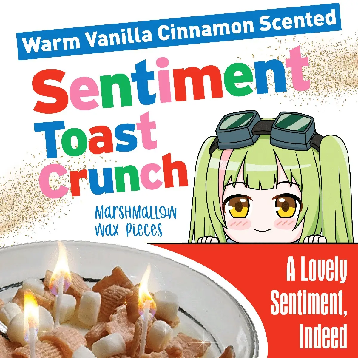 Sentiment Toast Crunch Candle